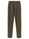 Magliano Elastic Waistband Cuffed Hem Trousers In Brown
