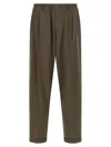 Magliano Elastic Waistband Cuffed Hem Trousers In Brown