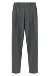 Magliano Pleated Elastic Waist Trousers With Back Pocket In Gray