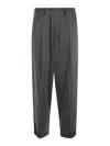 Magliano Pleated Elastic Waist Trousers With Back Pocket In Grey