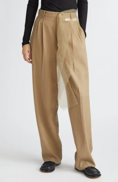 Magliano Piccolo Paradiso Pleated Wool Pants In Brown
