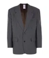 Magliano Pinstripe Single Breasted Jacket In Gray