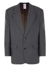 Magliano Pinstripe Single Breasted Jacket In Gray