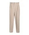 Magliano Pleat Detailed Tapered-leg Trousers In Neutral