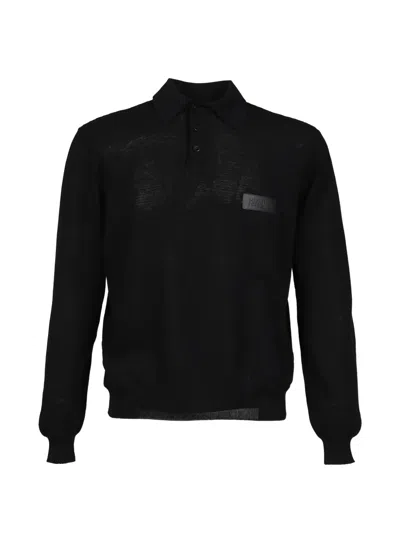 Magliano Polina Logo-patch Polo Shirt In Black