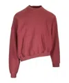Magliano Logo-print Asymmetric Sweatshirt In Red