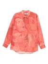 Magliano Portrait-print Silk Shirt In Red