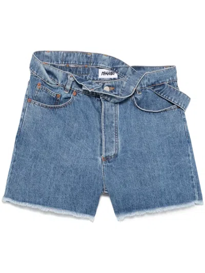 Magliano Pride Denim Shorts In Blue