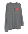 Magliano Broken-heart Print Long-sleeved T-shirt In Gray