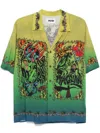 Magliano Graphic Printed Short-sleeved Shirt In Yellow