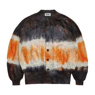 Pre-owned Magliano Psychedelic Bimbo Cardigan 'orange Mix' | Men's Size M