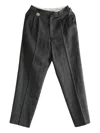 Magliano Regolatore Pleated Herringbone Trousers In Black