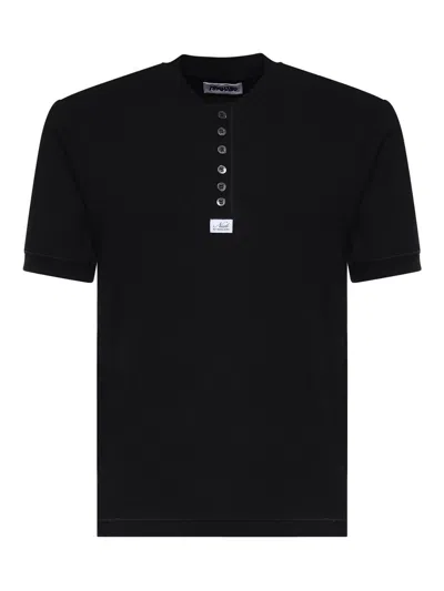 Magliano Ribbed Cotton Jersey Polo Shirt In Black