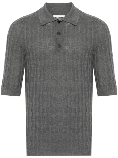 Magliano Ribbed Polo Shirt In Grey