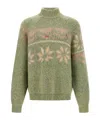 Magliano Intarsia-pattern Mock-neck Sweater In Green