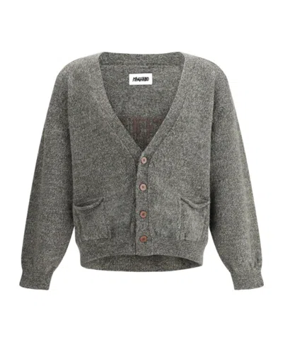 Magliano Ribbed Wool Cardigan In Gray