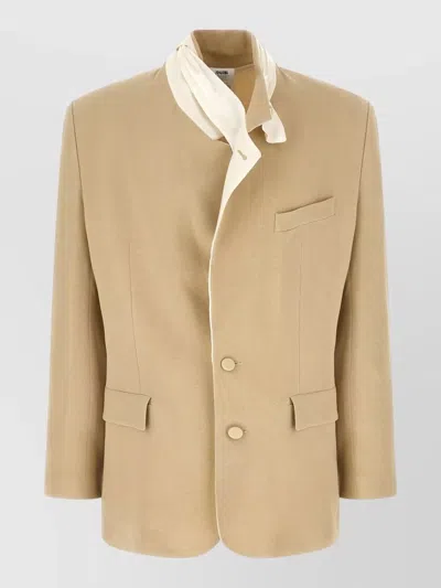 Magliano Rimini Smoking Blazer Jacket Tailored Cut In Nude