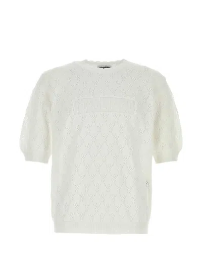 Magliano Comunione Crew Neck Textured Knit T-shirt In White