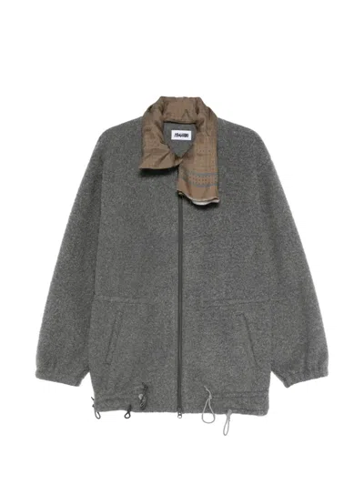 Magliano Scarf Drawstring Coat In Gray