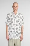 Magliano Matrix Print Viscose Bowling Shirt In Beige