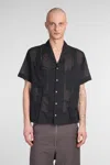 Magliano Cotton Shirt With Patch Pockets And Sheer Fabric In Black