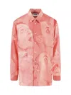 Magliano Graphic Print Long Sleeve Button-down Shirt In Pink