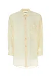 Magliano Viscose Shirt Pocket Collar Sleeves Fabric In Neutral