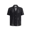 Magliano Cotton Shirt With Patch Pockets And Sheer Fabric In Black