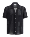 Magliano Cotton Shirt With Patch Pockets And Sheer Fabric In Black