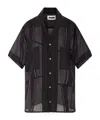 Magliano Cotton Shirt With Patch Pockets And Sheer Fabric In Black
