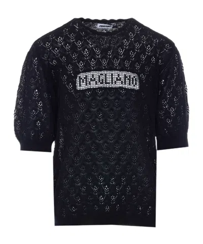 Magliano Short-sleeve Knitted T-shirt In Black
