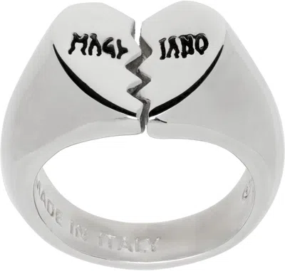 Magliano Silver Broken Heart Mini Ring In 22