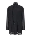 Magliano Sheer Fabric High Collar Front Pockets Jacket In Black
