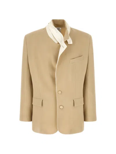 Magliano Rimini Smoking Blazer Jacket Tailored Cut In Nude