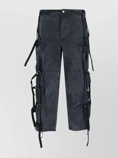 MAGLIANO STRAIGHT TROUSERS WITH ADJUSTABLE STRAPS AND POCKETS