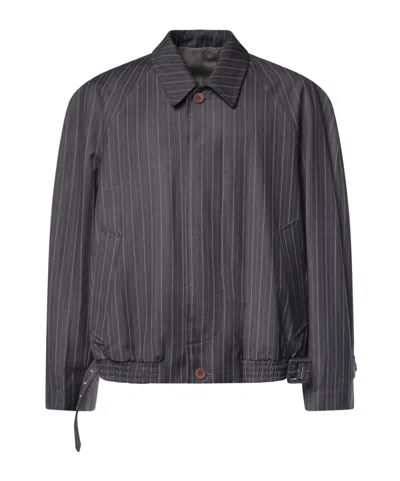Magliano Striped Casual Jacket In Blue