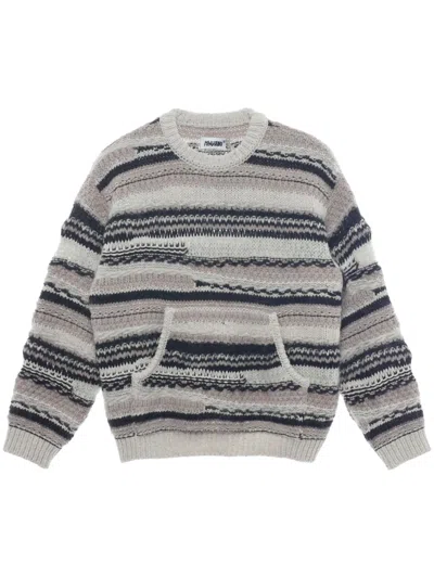 Magliano Striped Long-sleeve Jumper In 黑色