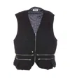 Magliano Zip-up Sleeveless Vest In Black