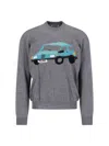 Magliano Graphic Design Crew Neck Long Sleeve Sweater In Gray