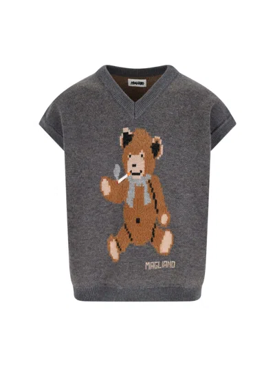 Magliano Teddy Bear Vest In Gray