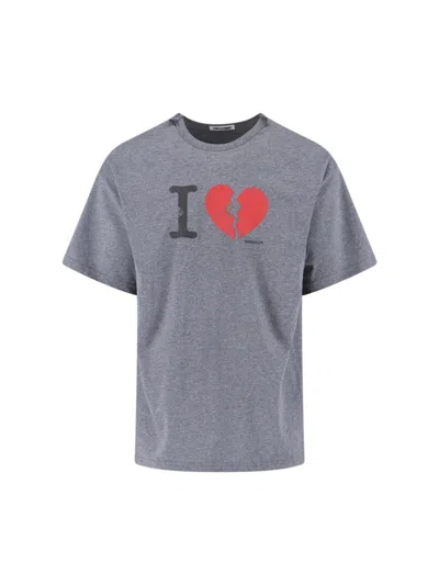 Magliano Graphic Print Crew Neck Short Sleeve Top In Gray