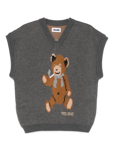 MAGLIANO TEDDY BEAR V-NECK SWEATER