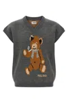 Magliano Teddy Bear V-neck Sweater In Gray
