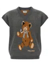 Magliano Teddy Bear V-neck Sweater In Gray
