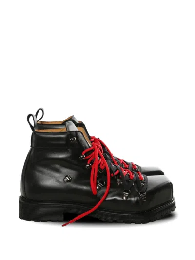 Magliano Teknival Monster Square-toe Lace-up Boots In Black