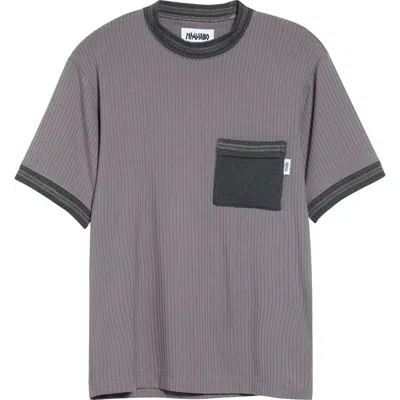 Magliano Tipped Rib T-shirt In Gray