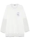Magliano Double-layer Long-sleeved T-shirt In White