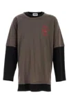 Magliano Oversize Cotton Layered Graphic Print T-shirt In Black
