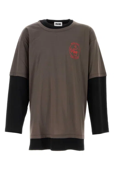 Magliano Oversize Cotton Layered Graphic Print T-shirt In Brown