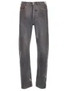 Magliano Unregular Logo Patch Jeans In Black
